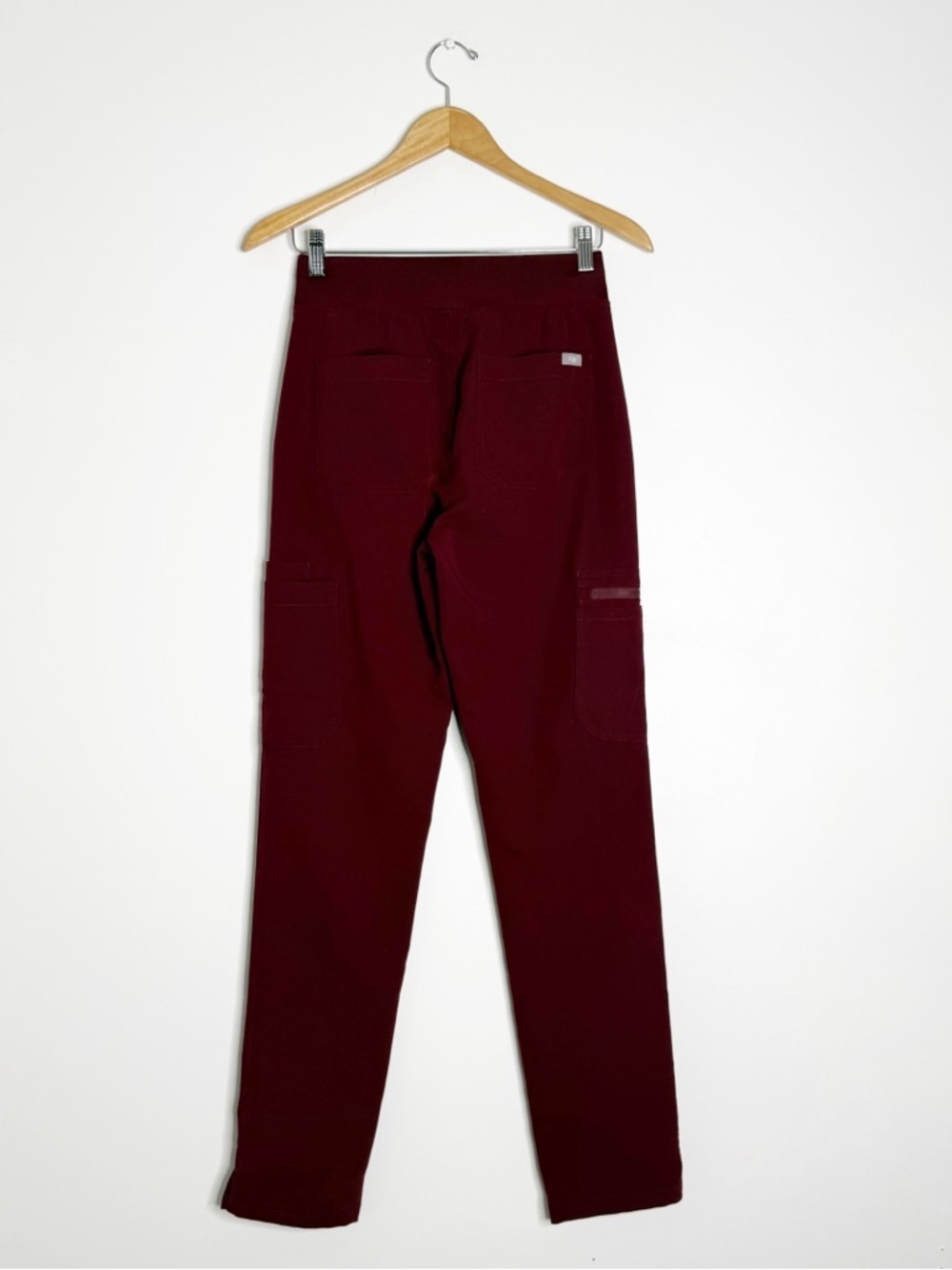 FIGS Yola High Waisted Scrub Pants Burgundy XS Tall - Picture 3 of 6